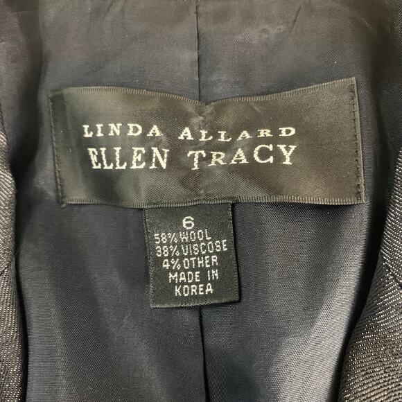 Ellen Tracy Sz 6 Pant Suit w Double Breasted Long Blazer Jacket Wool Gray Career - Picture 11 of 11